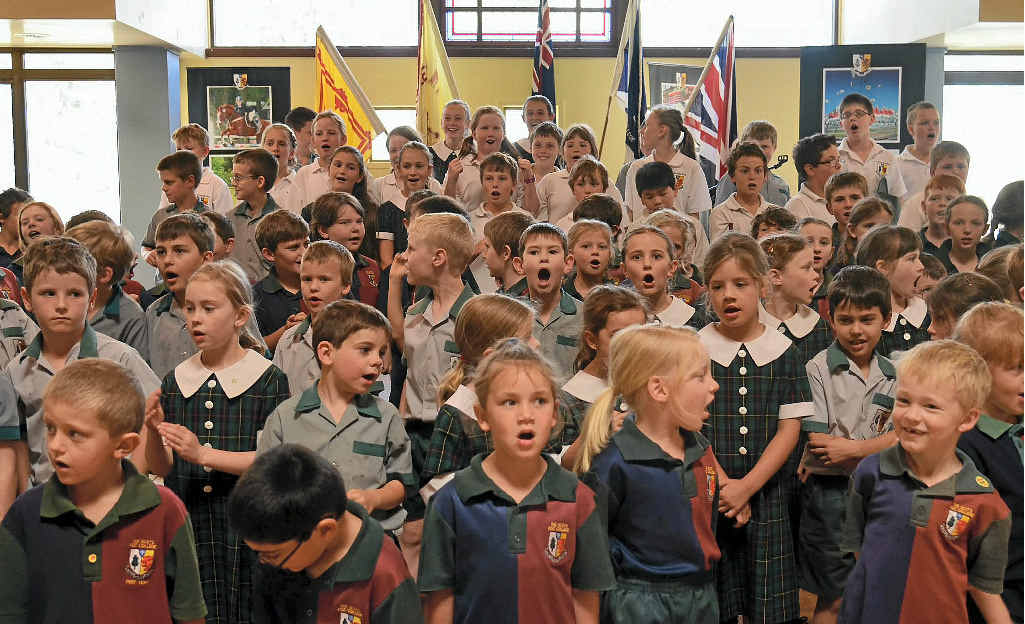 SING OUT: Students at the Scots PGC College give it their all. SING OUT: Students at the Scots PGC College give it their all.